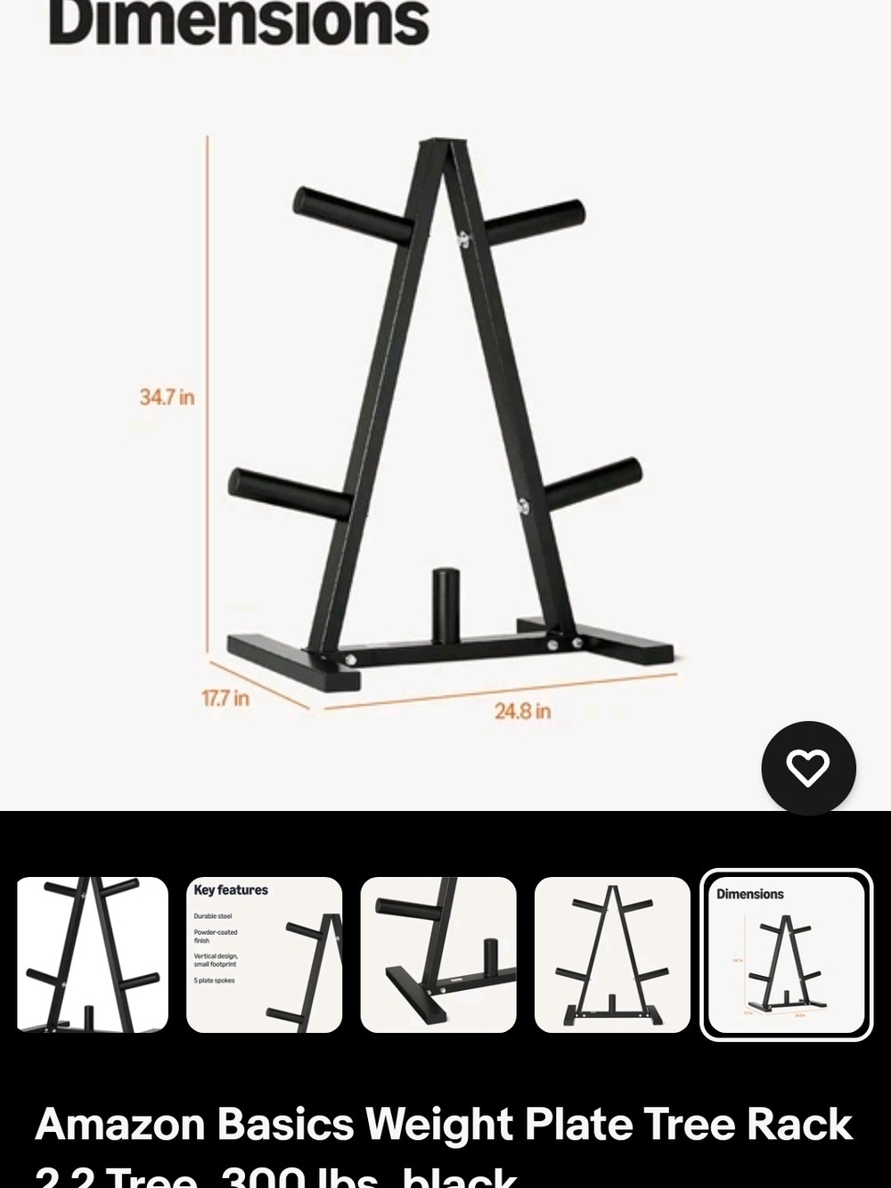 Black Weight Plate Tree Rack - Picture 4 of 4